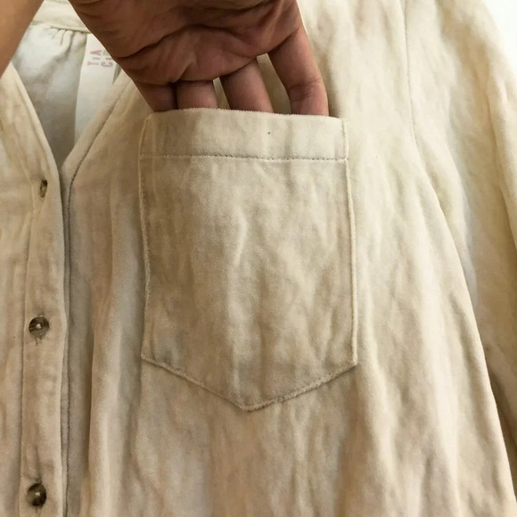 Tia Cibani Cream Velvet Velour Button Down Cropped Tie Waist Bohemian Jumpsuit S - Picture 5 of 10